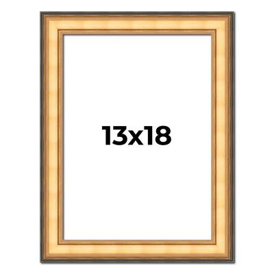 13x18 Frame Gold Plein Aire Solid Wood Picture Frame Width 2 Inches |