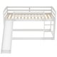 preview thumbnail 13 of 32, Stylish & Simple Multifunctional Design Twin over Twin Rugged Wooden Frame Bunk Bed with Convertible Slide and Ladder, White