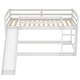 preview thumbnail 30 of 32, Twin Bunk Bed with Slide & Ladder, Sturdy Wooden Frame, Grey