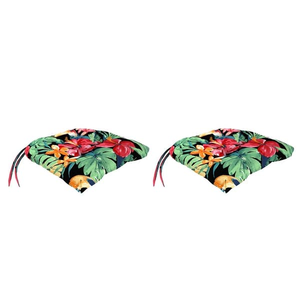 slide 1 of 54, 17" x 18" French Edge Wicker Outdoor Seat Cushion (2-Pack) - 18'' L x 17'' W x 3'' H Rani Citrus