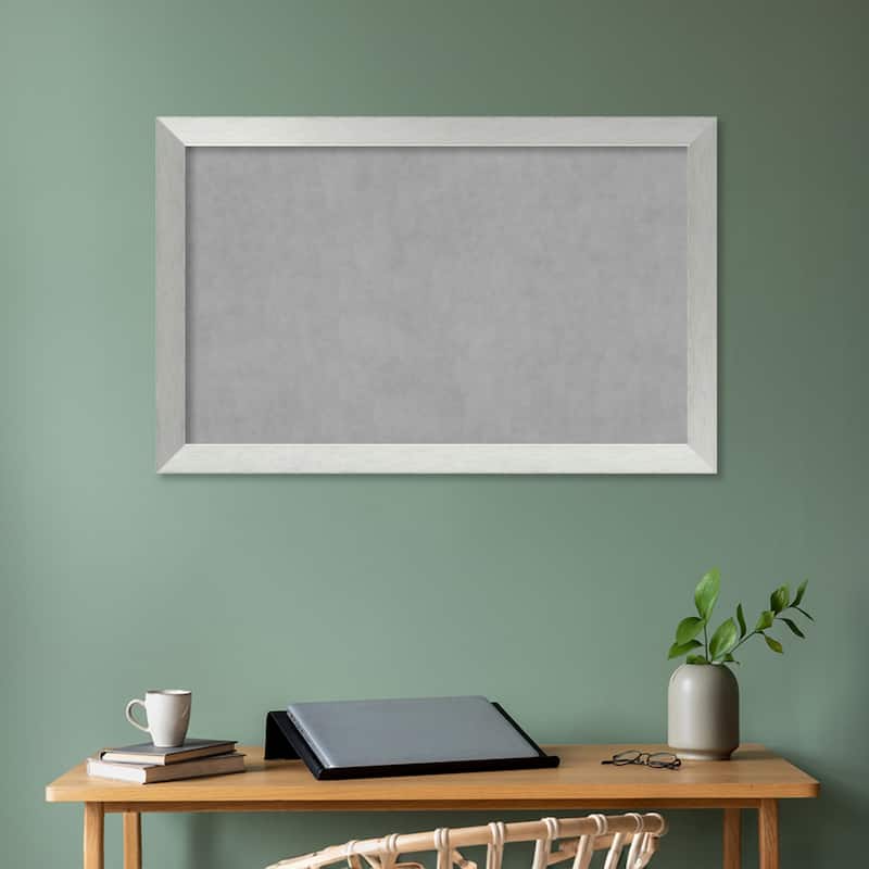 Amanti Art Brushed Sterling Silver Framed Magnetic Board