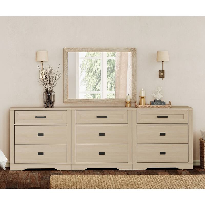 WAMPAT Mid Century Modern Dresser, 31.9" Tall Storage Cabinet with Drawers