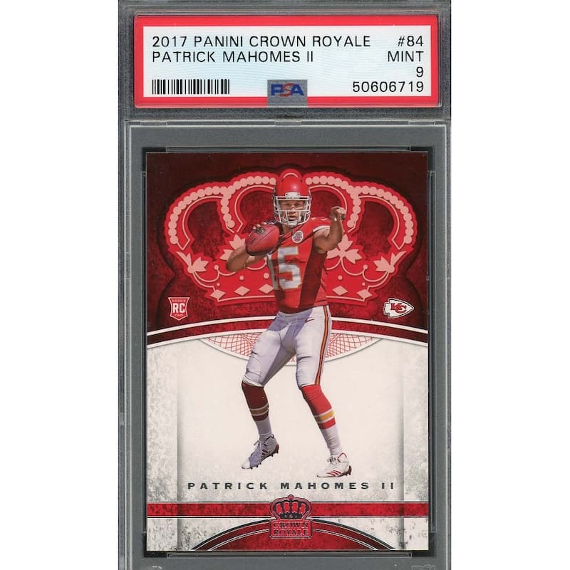 Patrick Mahomes 2017 Panini Crown Royale Football Rookie Card #84 PSA 9 - 8'6" x 11'6"