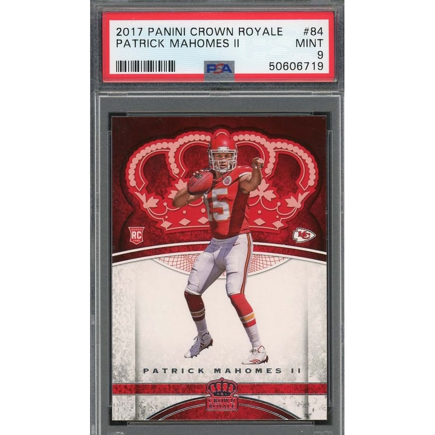 Patrick Mahomes 2017 Panini Crown Royale Football Rookie Card #84 PSA 9 - 8'6" x 11'6"