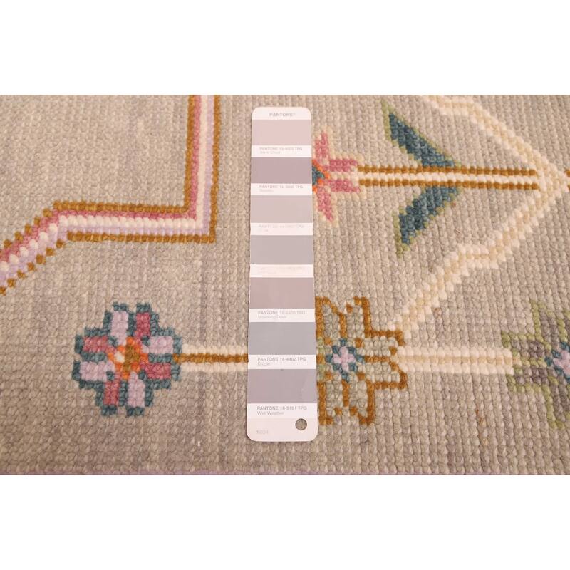 ECARPETGALLERY Hand-knotted Modern Oushak Grey Wool Rug - 9'0 x 11'10