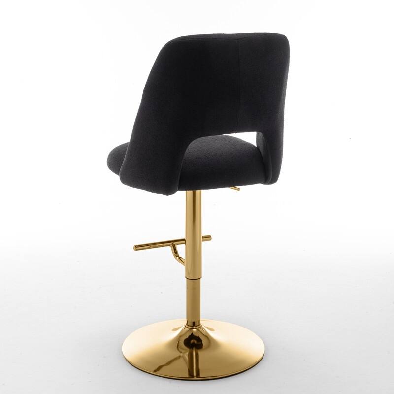 Best Quality Furniture Adjustable Textured Fabric Barstools with Chrome Finish Base (Set of 2)