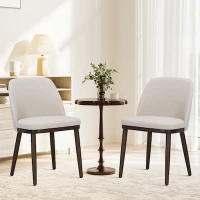 Set of 2 Upholstered Wood Dining Chairs for Dining Room, Restaurant