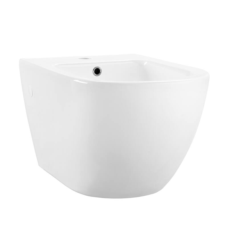 Angers Wall Hung Bidet In Glossy White - 21.65" x 14.55" 13"