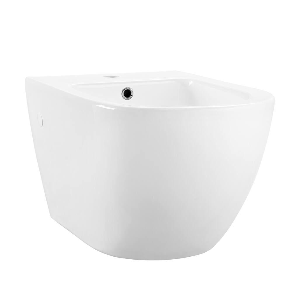 Angers Wall Hung Bidet In Glossy White - 21.65" x 14.55" 13"