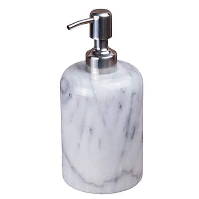 Creative Home Spa Collection White Marble Liquid Soap Dispenser, Lotion Dispenser