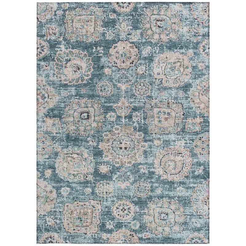HomeRoots Floral Transitional Rectangle Outdoor Rug