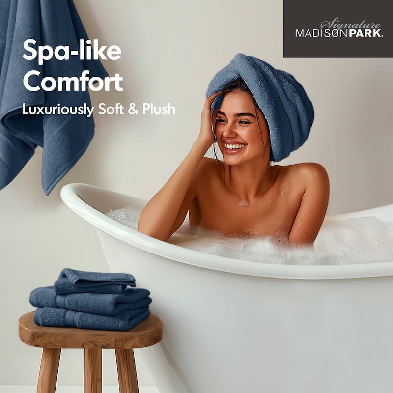 Madison Park Signature 800GSM Ultra-Soft 100% Cotton Absorbent Towel Set
