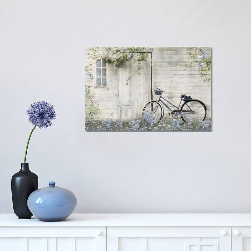 iCanvas "Blue Bike At Barn" by Lori Deiter Canvas Print - 12x18x1.5