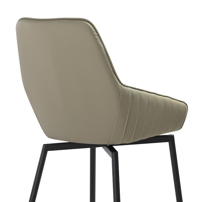 Shilo Faux Leather Upholstered Swivel Dining Chairs with Black Legs - Set of 2