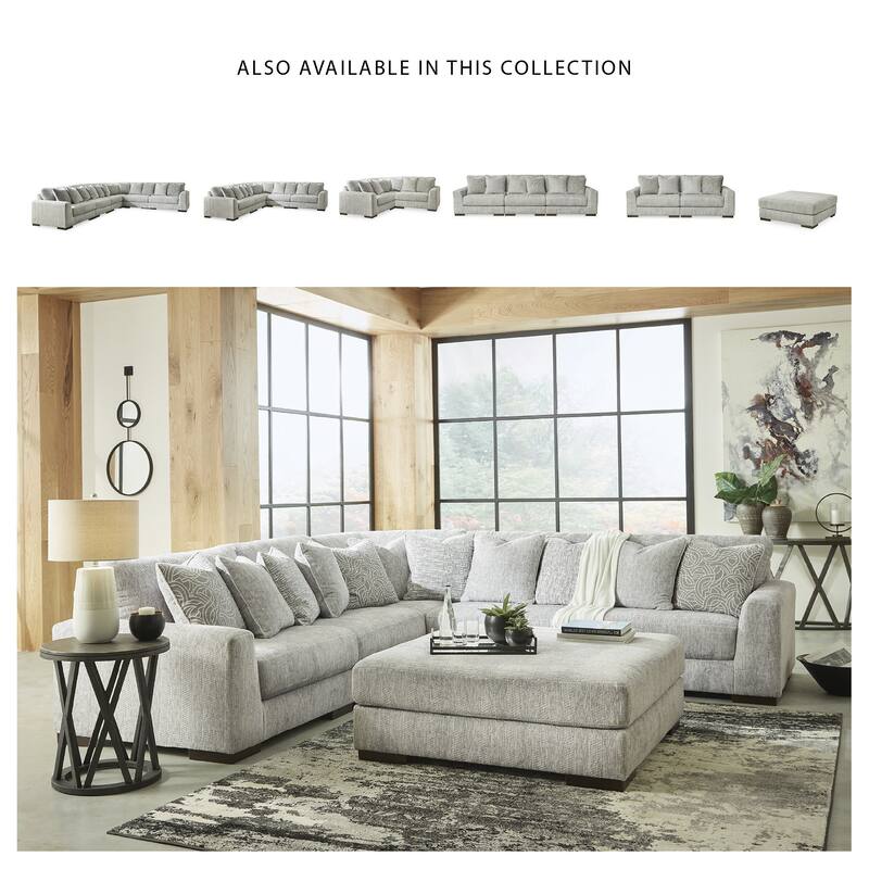 Signature Design by Ashley Regent Park Pewter 3-Piece Sectional - 93"W x 93"D x 39"H