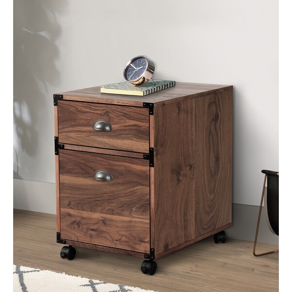Shop Brunei Walnut 2 Drawer Mobile File Cabinet Overstock 32006468