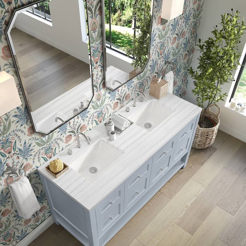 Breckenridge 60" Double Vanity, Serenity Blue - 60D - Arctic Fall