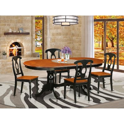 Mediterranean Dining Set - Dining Table with 8 Wood Chairs - Kitchen Dinette Table