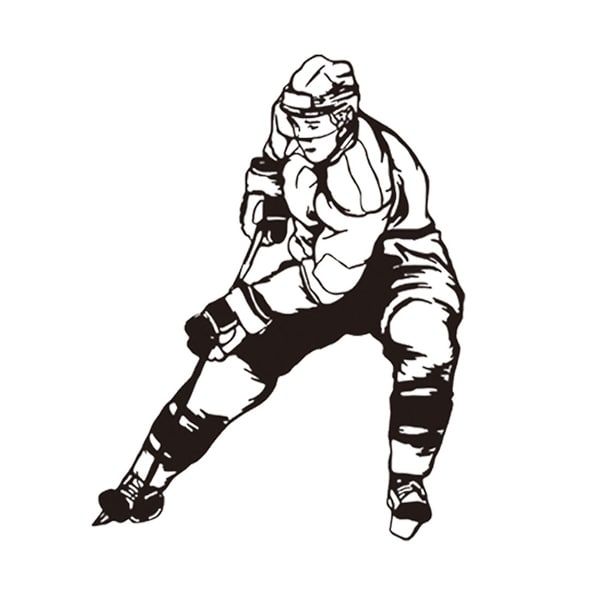 Ice Hockey Sportman Pattern Self-stick Wall Sticker Artificial Decal for Bedroom