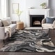 preview thumbnail 4 of 5, Machine Washable Indoor/Outdoor Modern Brushstrokes Chantille Rug