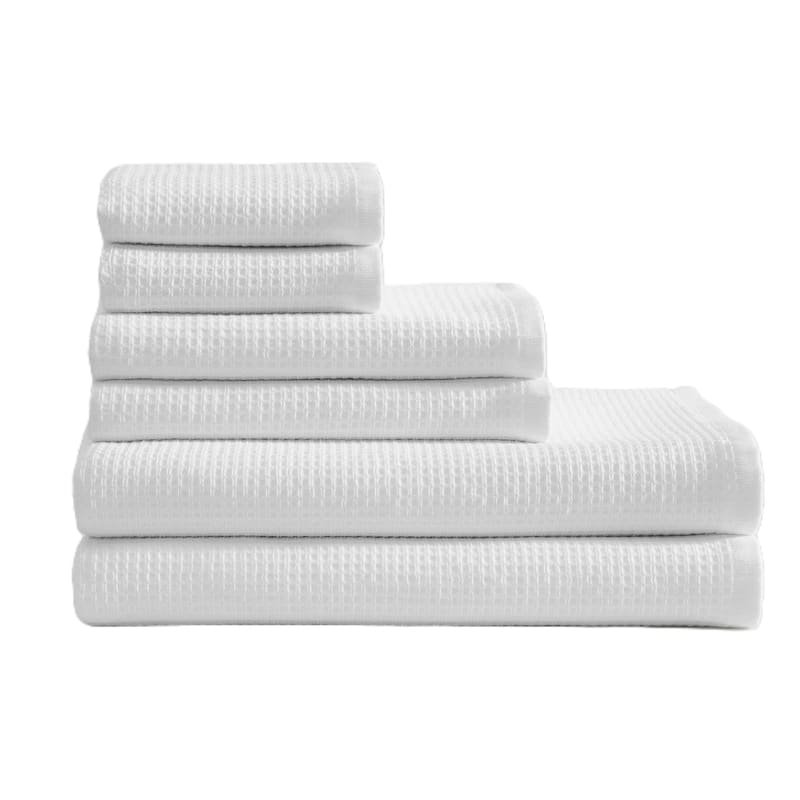Calvin Klein Eternity Solid Cotton Towel Set - White - 6 Piece Set