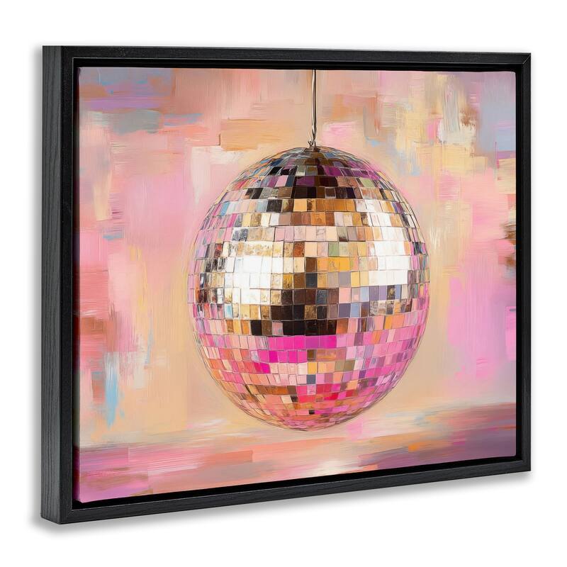 Stupell Mirrored Disco Ball Framed Floater Canvas Wall Art Design By Nini Art