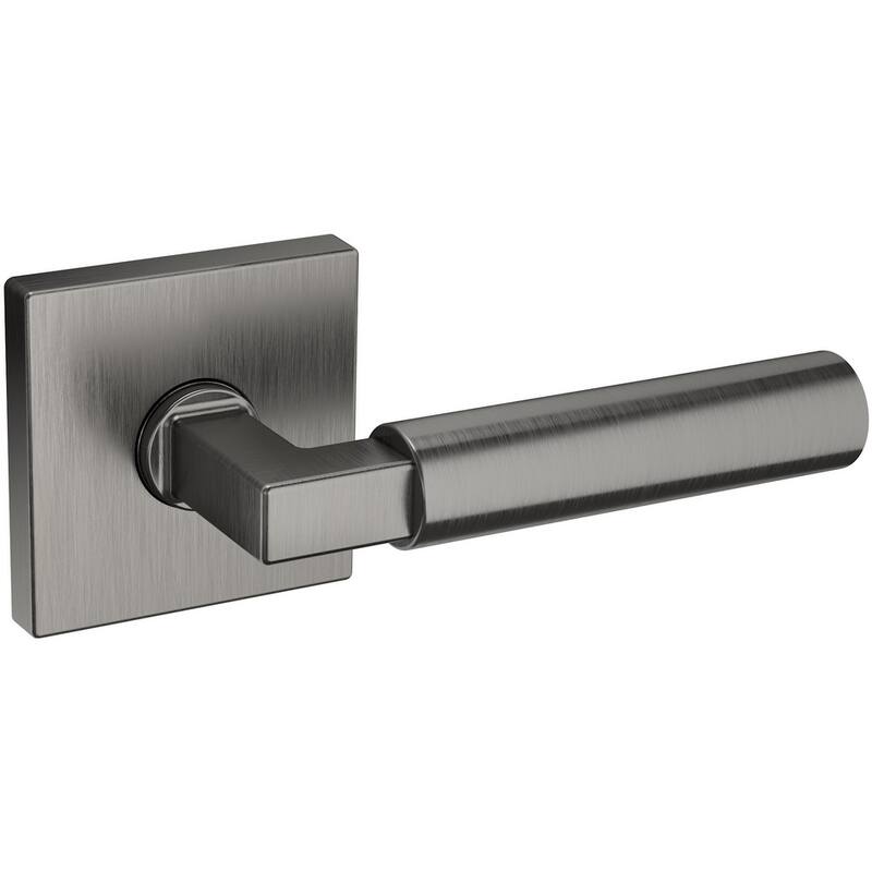 Baldwin L029 Series Passage Door Lever Set with Square Rose from the - Lifetime Graphite Nickel