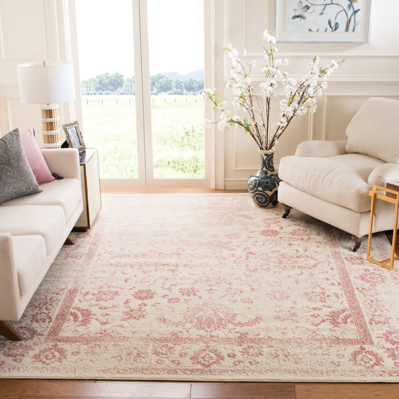 SAFAVIEH Adirondack Dakota Rustic Shabby Chic Distressed Rug - 6' x 9' - Ivory/Rose - Rectangle