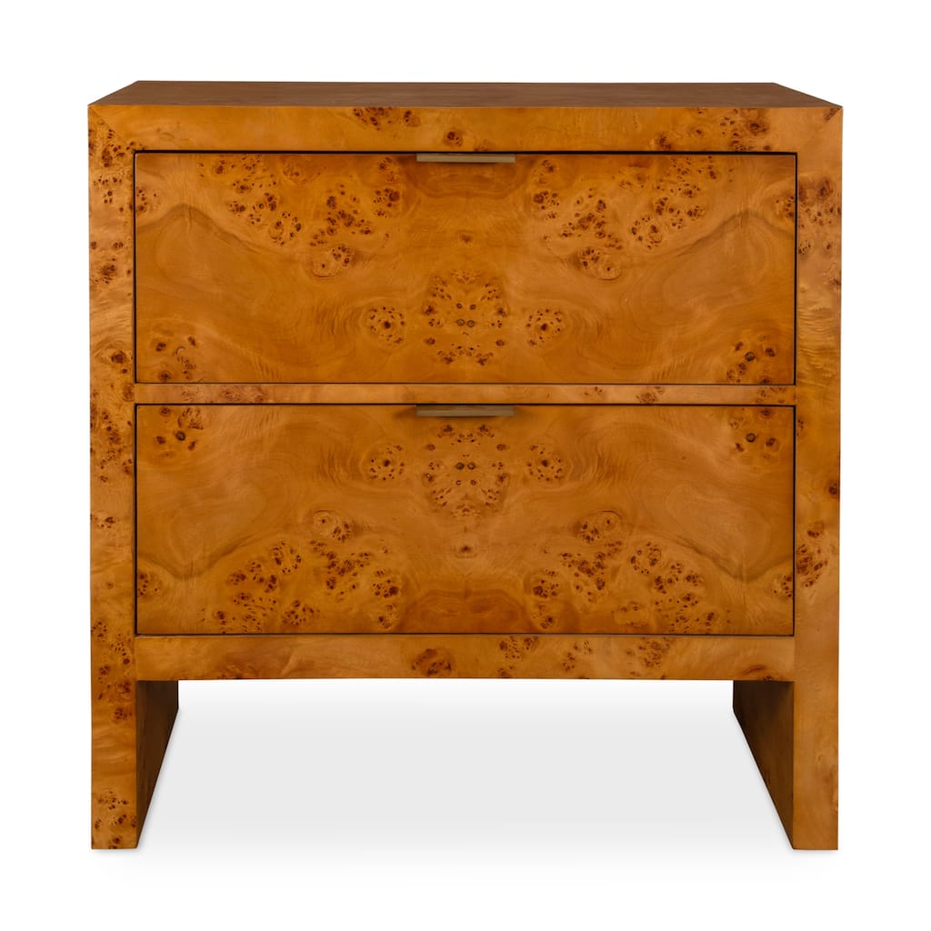 2 Drawer Geometric Storage Chest - 30" - Natural Brown