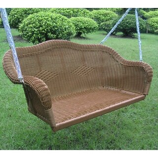 Resin Wicker Hanging Loveseat Swing