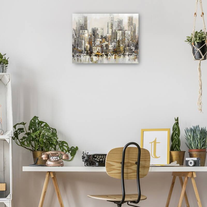 Urban Focus Gold By Studio Arts Canvas Art Print