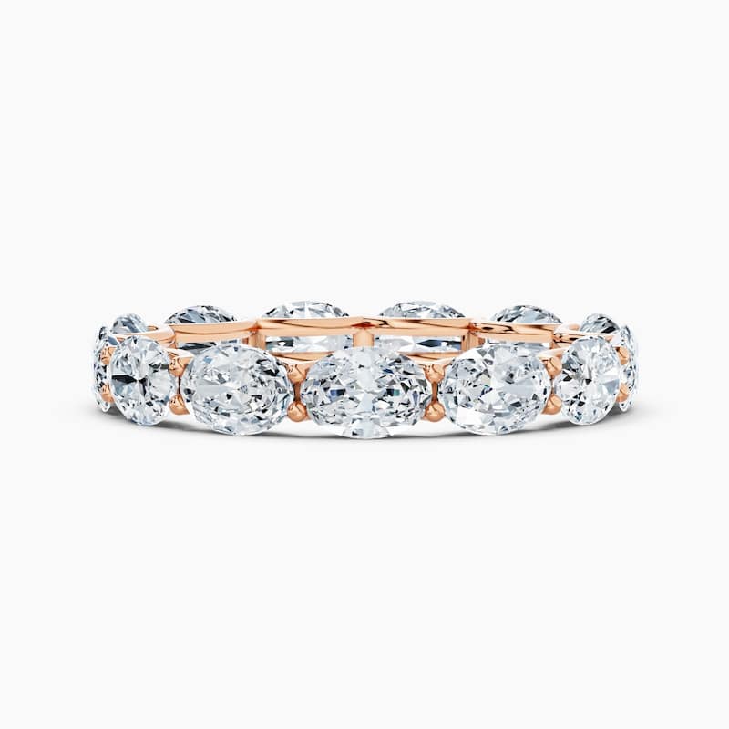 Auriya 14k Gold Oval East-West Lab Grown Diamond Eternity Band 1.80 - 8.25 ct. tw. (F-G, VS) - 3.25 ct. wt. - 8 - Rose