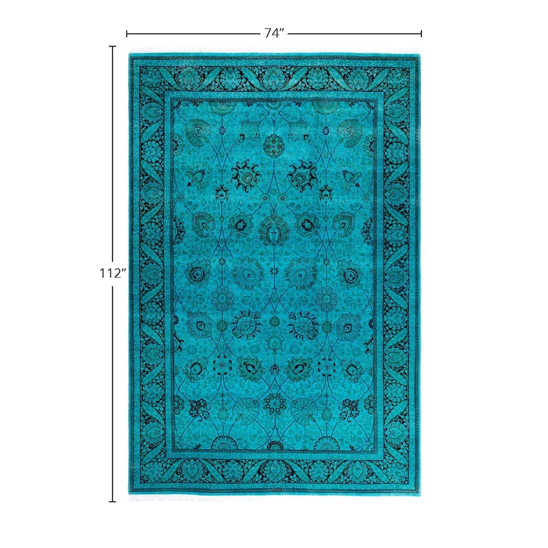 Contemporary Overdyed Wool Hand Knotted Area Rug - 6' 2" x 9' 4"
