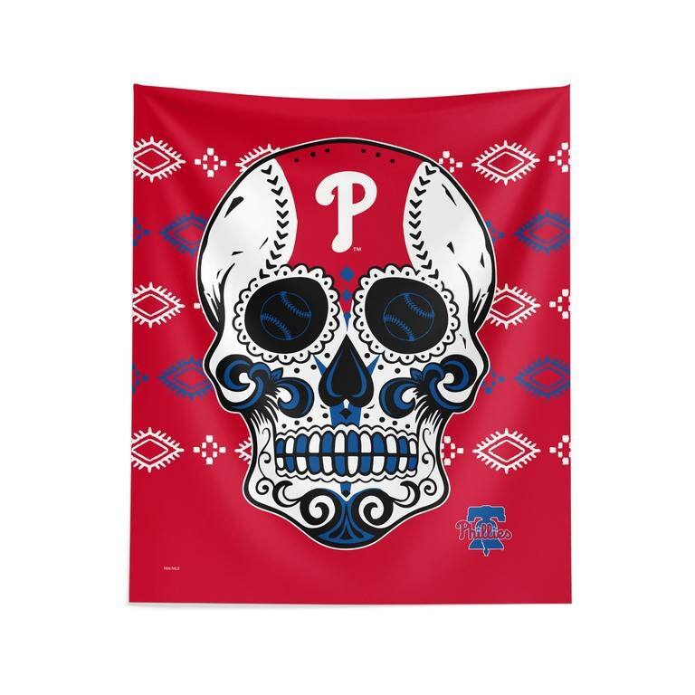 MLB Candy Skull Printed Wall Hanging - 34" x 40" - Philadelphia Phillies