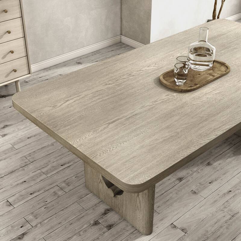 Furniture of America Piez Modern 83-inch Wood Dining Table with Trestle Base
