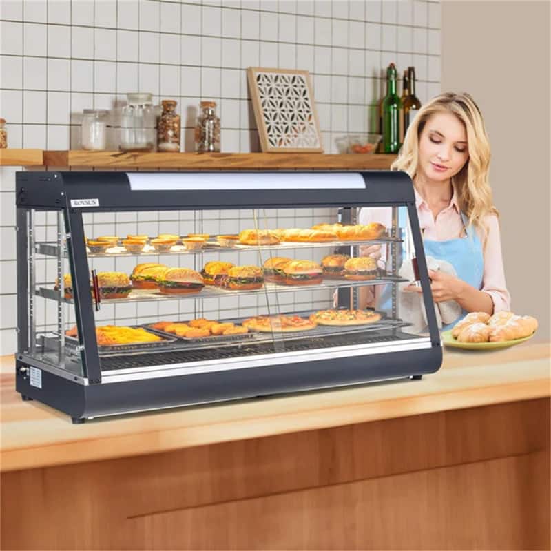 3-Tier 48 Inch 1800W 110V Countertop Hot Food Warmer Display Case