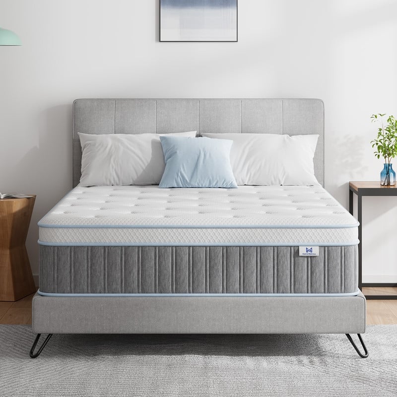 12" Spring Hybrid Mattress in a Box, Pocket Springs, Isolation Motion, Back Pain Relief, CertiPUR-US