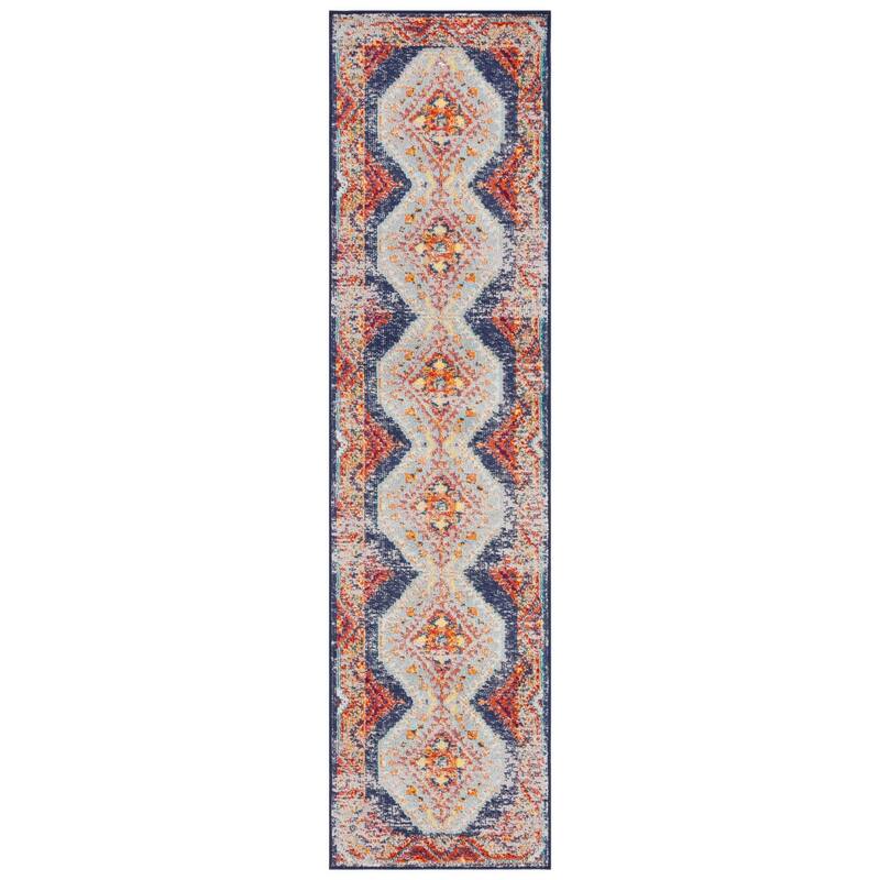 SAFAVIEH Monaco Renee Boho Southwestern Distressed Rug - 2'2" x 8' Runner - Rust/Multi