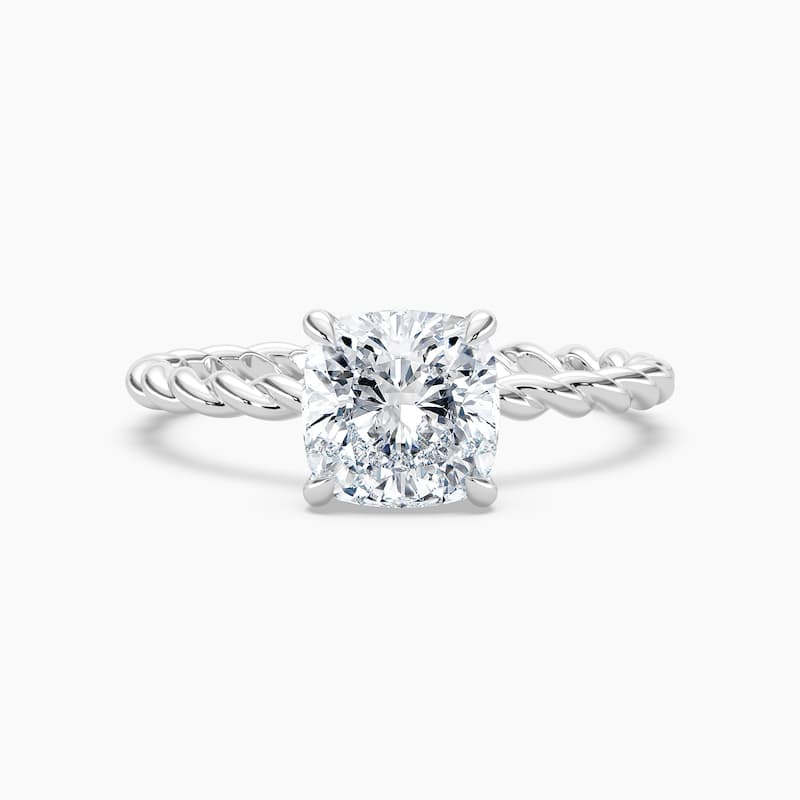 Auriya 14k Gold Lab Grown Cushion Diamond Twisted Hidden Halo Engagement Ring 1.00 to 5.00 ct. tw. (F-G, VS) - 6 - 2.00 carats - White