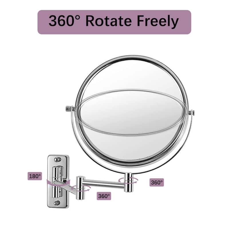 Makeup Mirror 10x Magnification Double-Sided Swivel Mirror Wall Mount
