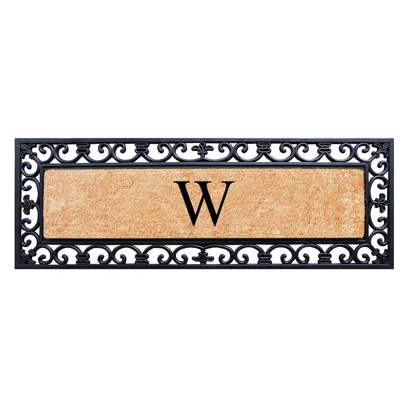 A1HC Exclusive Hand Crafted Myla Monogrammed Entry Doormat, 18" x 48" - W