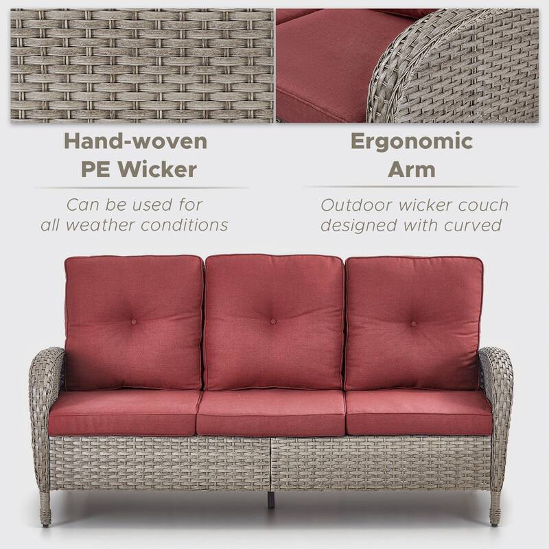 Patio Furniture Outdoor Couch 3 Seater Sofa