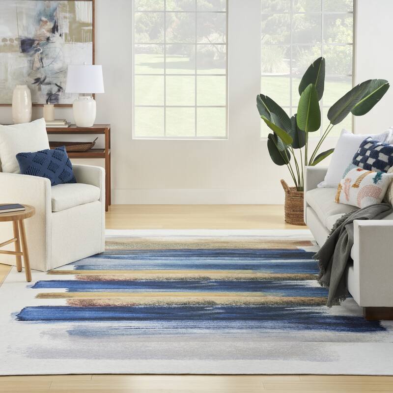 Nurim Power Loomed Abstract Non Skid Area Rug By HomeRoots - 8' x 10'