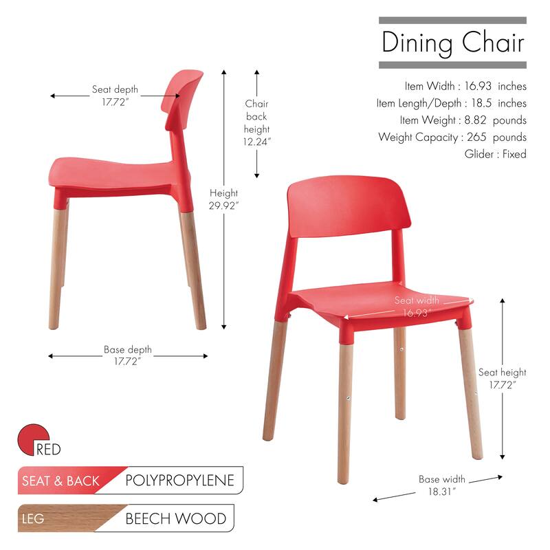 Porthos Home Clyde Stackable Dining Chairs (Set Of 2)