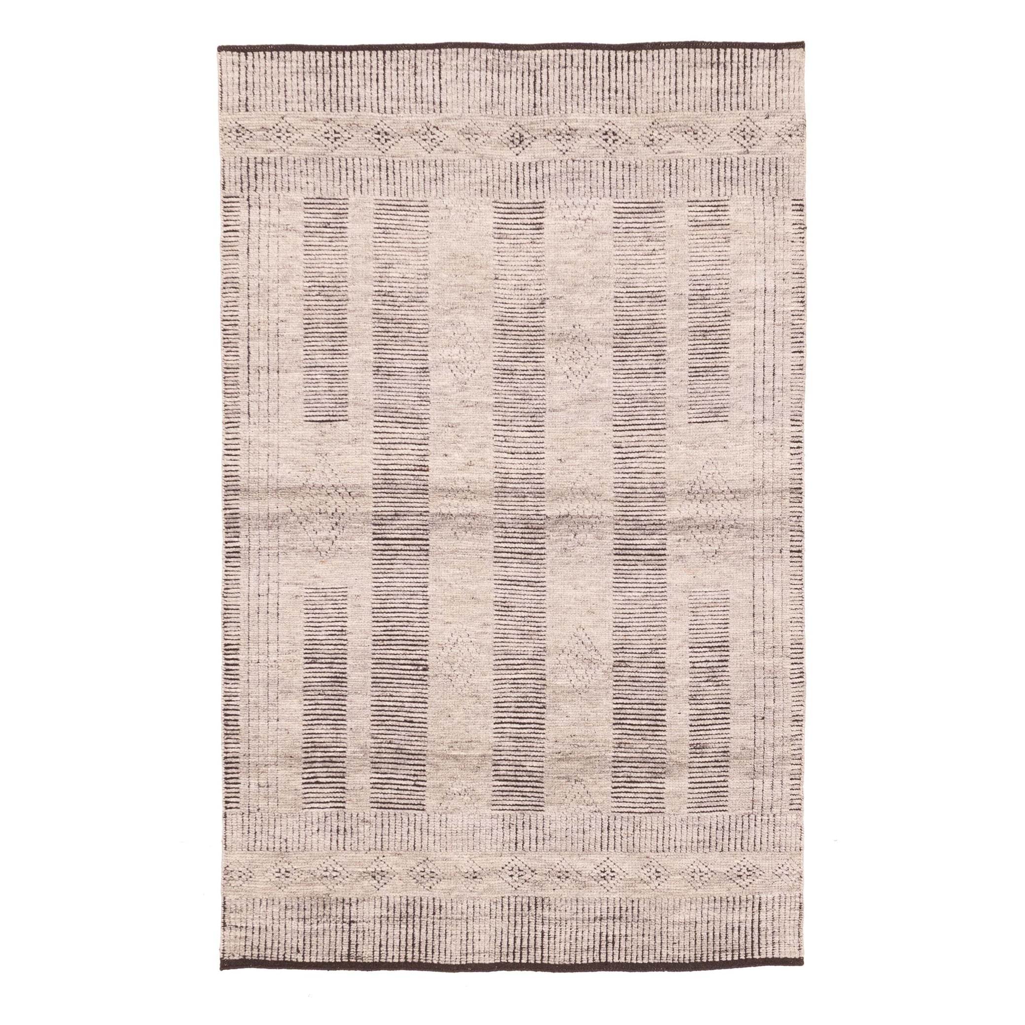ECARPETGALLERY Hand-knotted Tangier Light Grey Wool Rug - 5'0 x 8'0