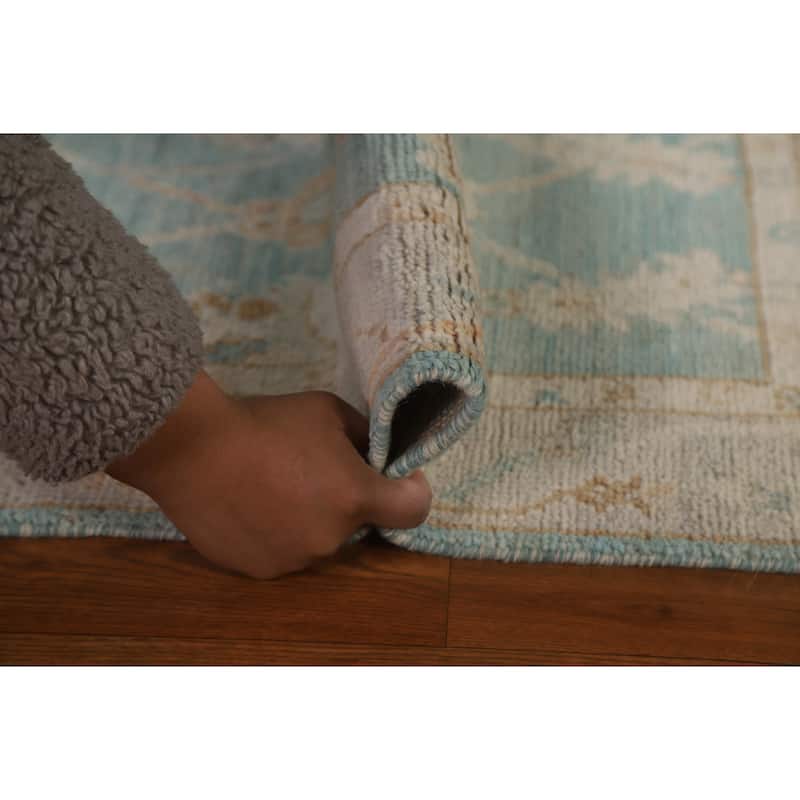 Vegetable Dye Oushak Turkish Rug Hand-knotted Oriental Wool Carpet - 1'11" x 4'1"