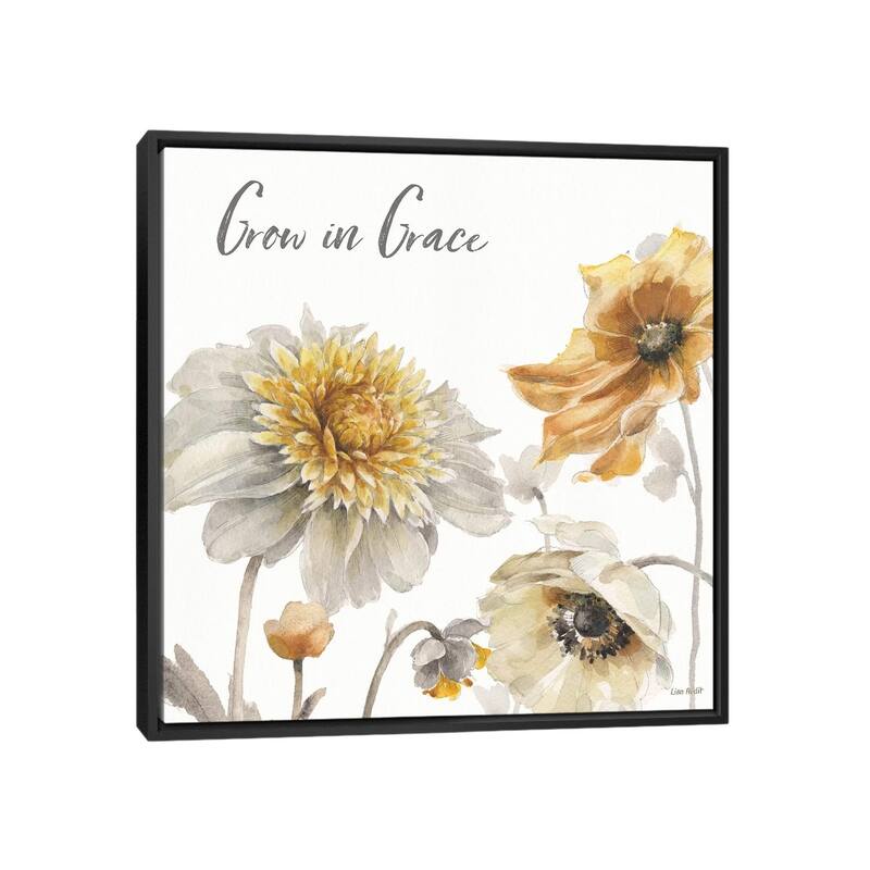 iCanvas "Fields of Gold II Grace" by Lisa Audit Framed Canvas Print - Black - 37x37