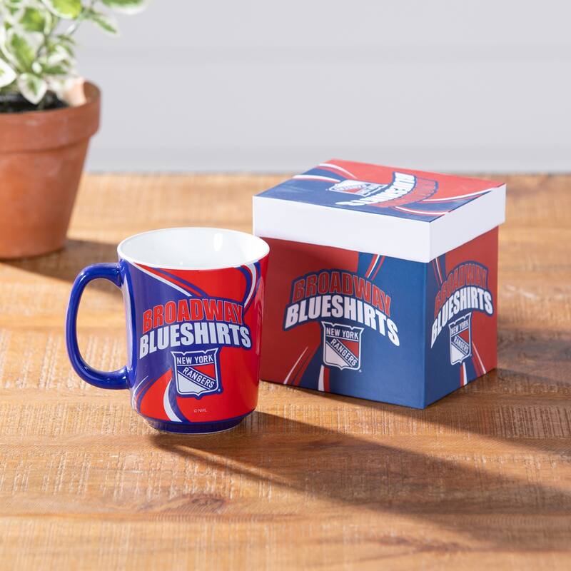 New York Rangers, 14 oz Ceramic Coffee Mug w/ Gift Box