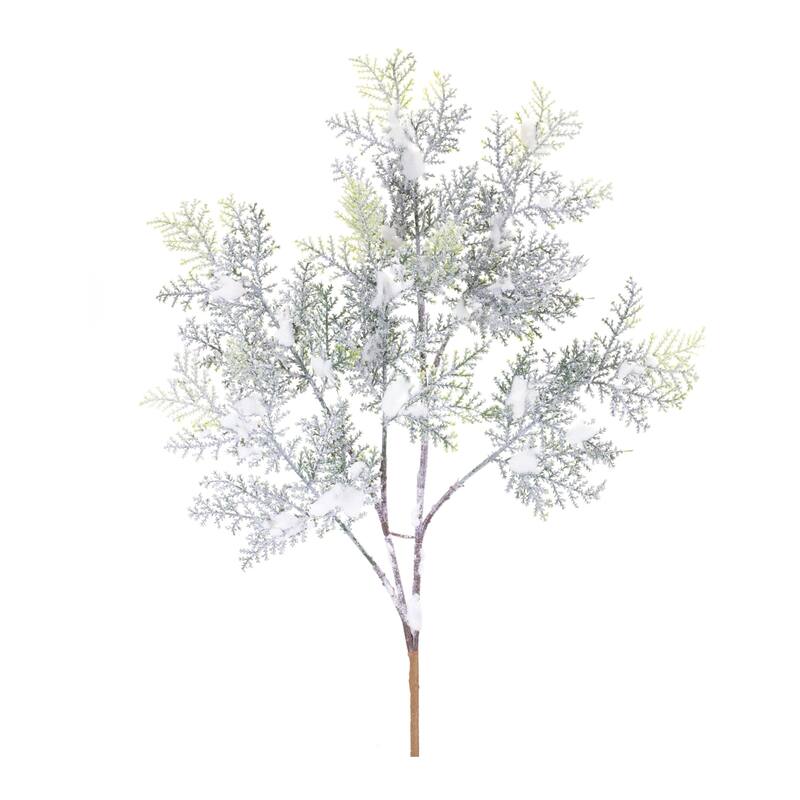 Flocked Cedar Branch (Set of 12) - Green