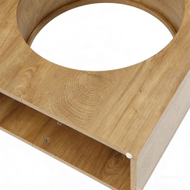 41.33" Farmhouse Console Table with Circular Cutout for Entryway, Hallway & Behind Sofa